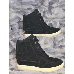 NWB Sorel Out N About waterproof Wedge Black Suede boot/ sneaker Size 9